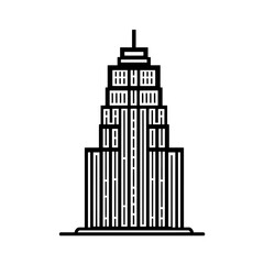 Black and white cityscape vector illustration set of urban city and skyscraper silhouettes