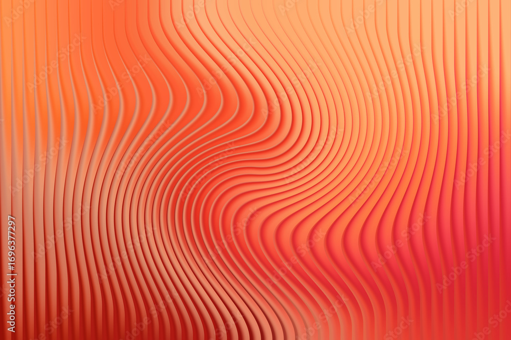 Poster Abstract orange background with wavy lines and gradient effect design art