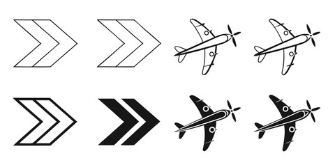 Vintage Airplane and Chevron Arrow Icons