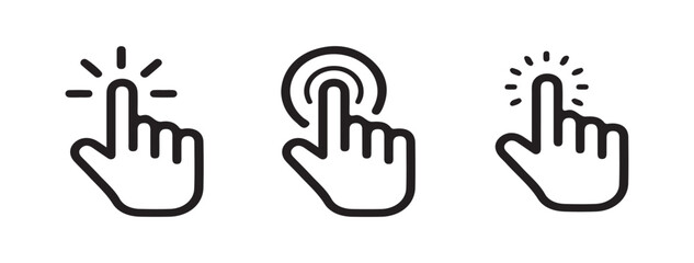 Obraz premium Interactive UI Gesture Symbols for Digital Media
