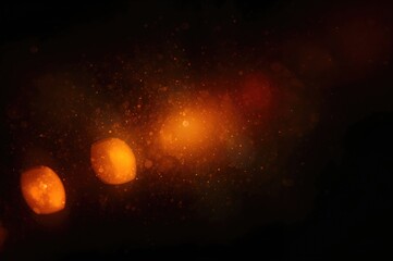 Vintage film camera style with orange and black light leaks and flares, abstract backdrop with colorful bokeh effects, perfect as a photo overlay