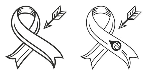 Awareness Ribbon with Arrow and Symbol