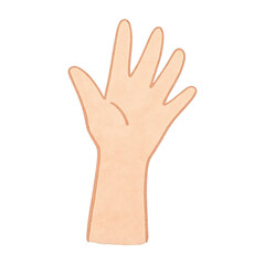 Fototapeta premium PNG Illustrated hand with five fingers.