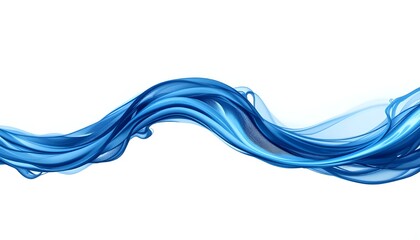 Abstract Wavy Vector Background – Blue Wave Motion with Curved Flow and Smoke-Like Design