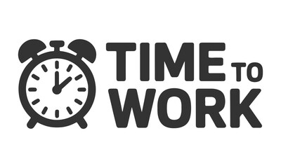 Time To Work Productivity Icon And Text