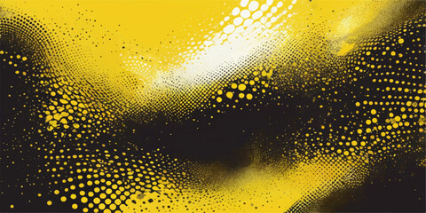 Abstract golden beer bubbles with yellow dots on a liquid glass background