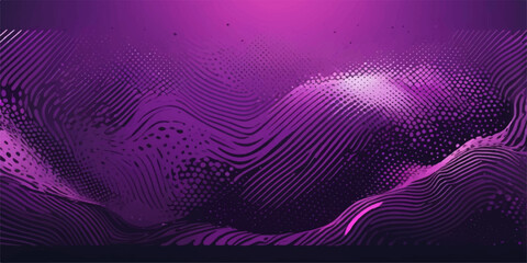 Abstract purple vector wallpaper with a pink fingerprint and digital wave lines