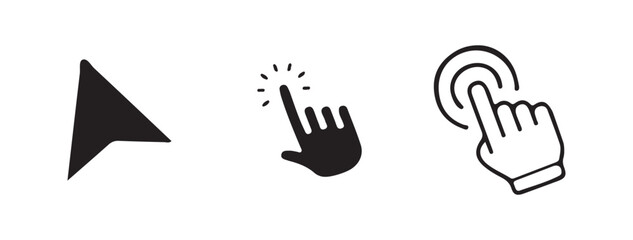 Fototapeta premium Icon Set of Human Hand Gestures in Simple Design