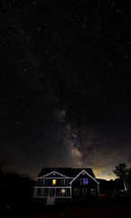 house in the night sky