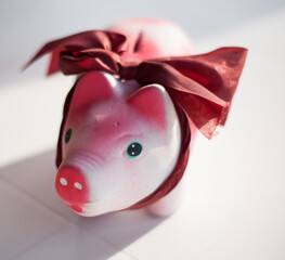 Porquinho rosa, para guardar moedas e fazer uma poupança