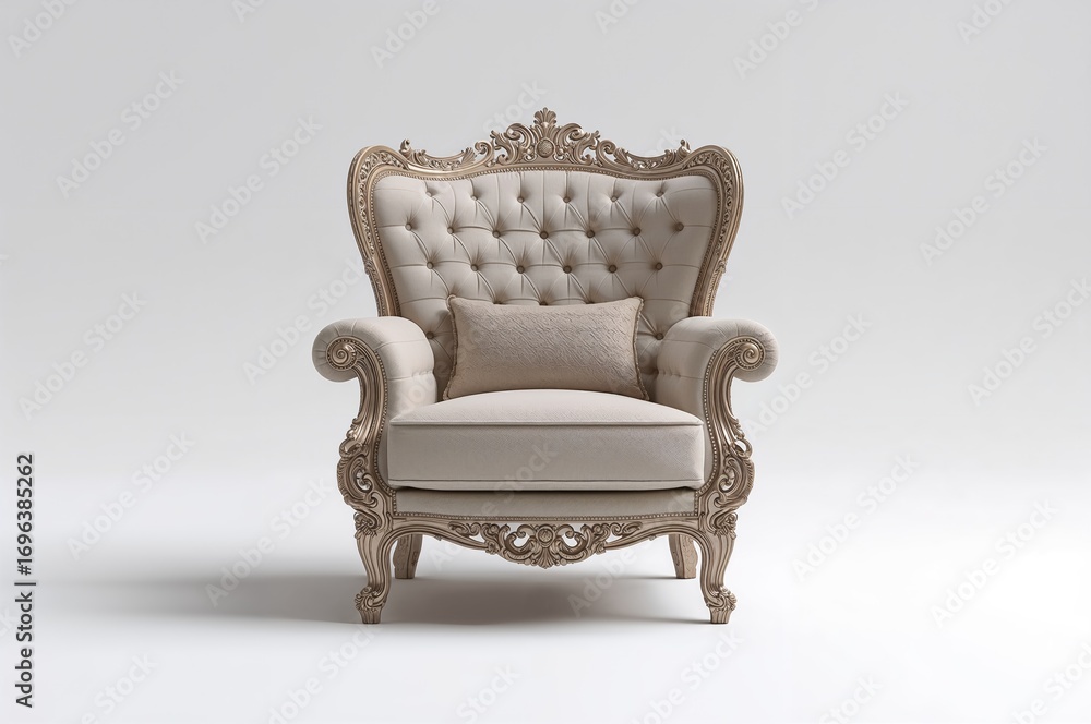 Fototapete digital rendering of a seating furniture piece within a room setting against a plain white backgroun