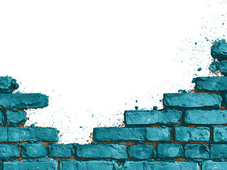 teal brick creative architectural decoration idea
