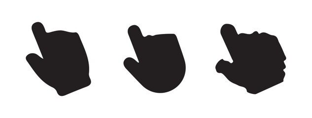 Set of Hand Silhouette Icons in Different Poses