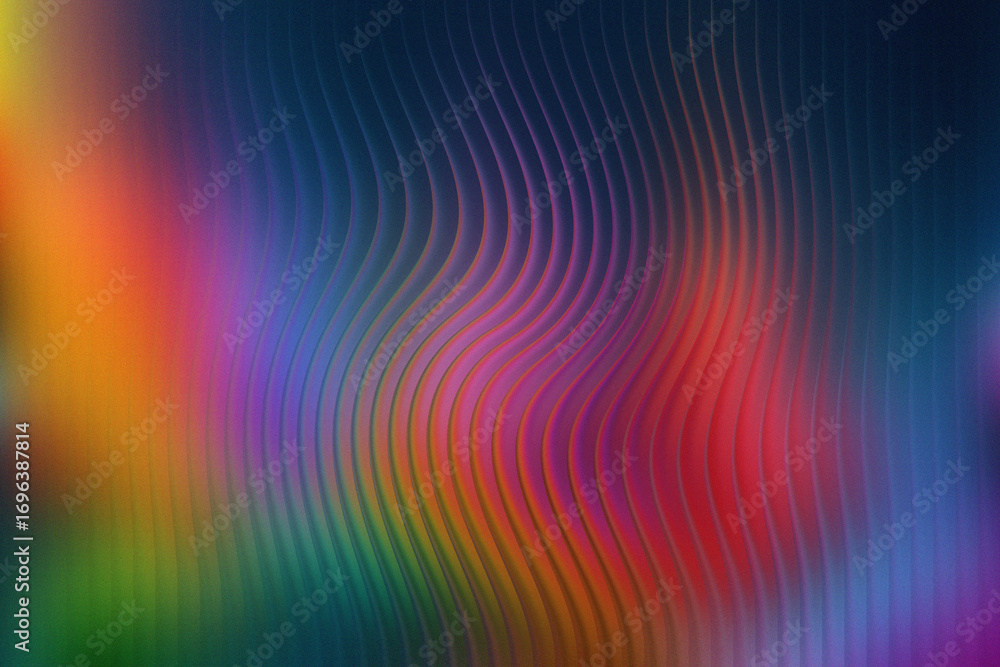 Poster abstract background with wavy lines and rainbow colors for a modern design