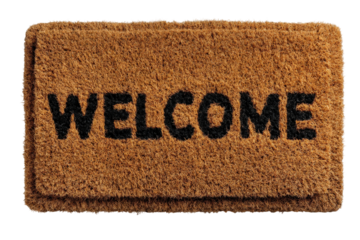 Natural Coconut Fiber Doormat Featuring Bold Welcome Text for Home Entrance, Indoor, Outdoor, Front Porch, and Entryway Decoration