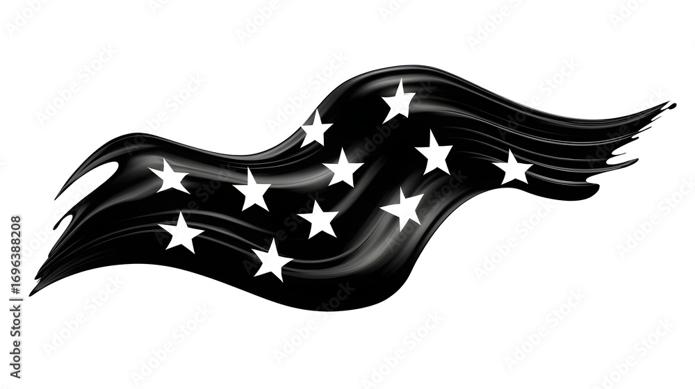Aufkleber dramatic abstract composition of flowing celestial shapes and glowing stars creating a dynamic and f