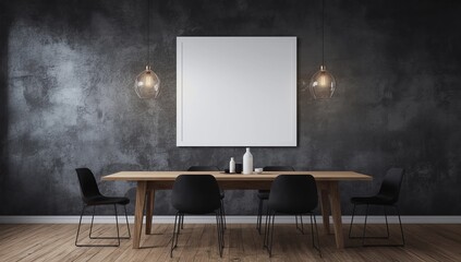 Modern restaurant with empty poster 