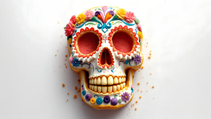 Sugar Skull cookie Cake on a white background