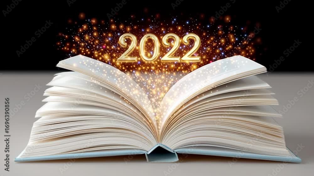 Aufkleber book is open to the page with the numbers 2016 on it. the book is on a table and the page is lit up 