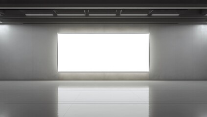 Modern museum with billboard