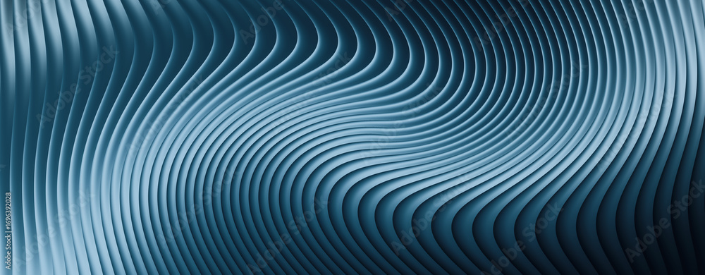 Poster abstract wavy background with blue gradient and rippled texture effect