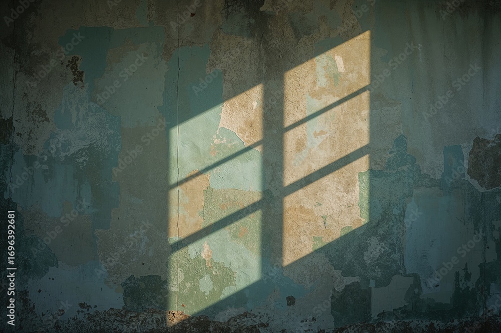 Poster illumination highlighting a vintage surface, producing bold shadows and a captivating background. pe