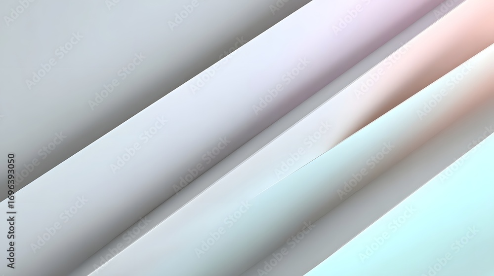 Poster diagonal abstract background with soft pastel gradient colors and minimal geometric shapes, creating