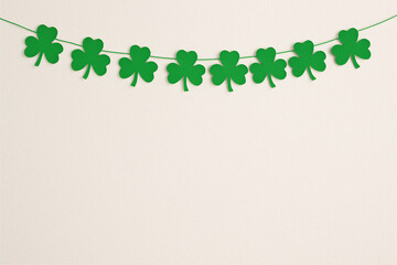 Shamrock Garland on Wall - Festive St. Patrick's Day Decoration