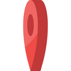 Simple red location marker for maps and navigation. Isolated vector