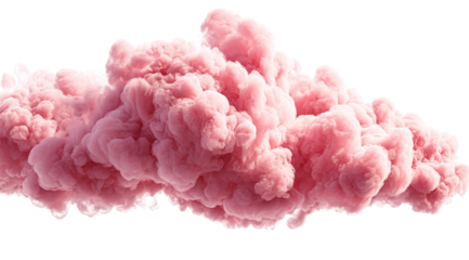 A fluffy, pink cloud-like shape