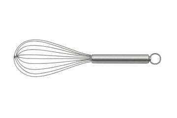 Metal whisk isolated on transparent background for mixing ingredients