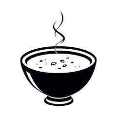 Vector illustration of a hot coffee mug with steam and a spoon on a saucer