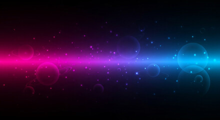 Obraz premium A Cosmic Symphony of Neon: Planets and Stardust in a Gradient of Pink, Purple, and Blue