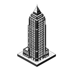 Vector drawing of an urban skyscraper