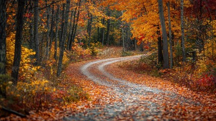 Fototapeta premium Autumn forest road