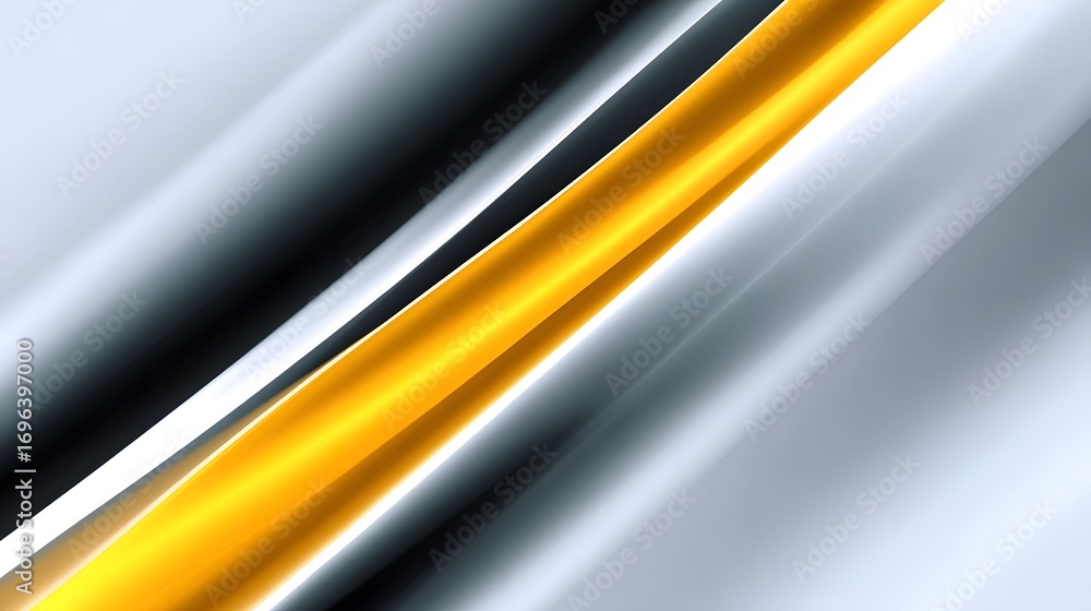 Aufkleber striking abstract image featuring intersecting diagonal lines in a vibrant yellow and silver color p