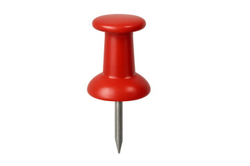 Red push pin on transparent background ready for pinning