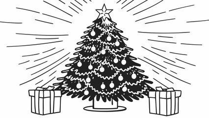 christmas tree vector illustration