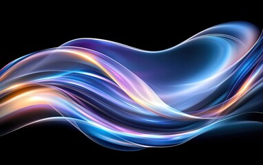 Abstract Colorful Waves Flowing Dark Background