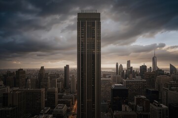 Naklejka premium Tall Residential Building Icon