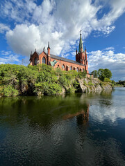 Obraz premium Trollhättan Church in Neo-Gothic Architecture, Sweden