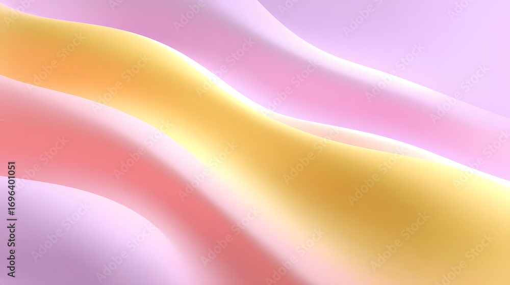 Aufkleber elegant, flowing fabric-like forms in a harmonious blend of soft pastel colors, creating a serene an
