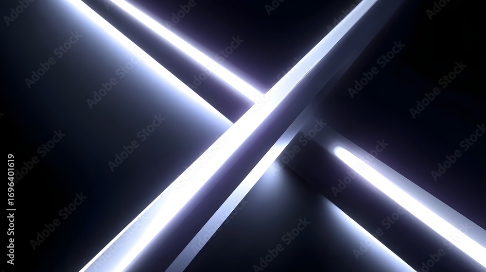 Aufkleber dramatic abstract composition featuring intersecting, glowing geometric lines and shapes against a d