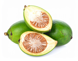Raw betel nut isolated on a white background. 