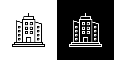 Fototapeta premium Office Building White Icon Set Design