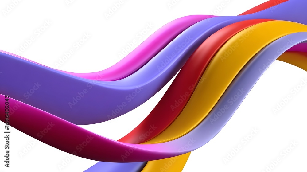 Aufkleber mesmerizing abstract composition of dynamic, flowing color waves and curves creating a visually stri