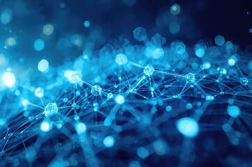 Hexagonal pattern backdrop with data visualization elements. Worldwide network links. Healthcare, tech, and scientific theme. Illustration