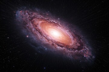 Abstract 3D rendering of cosmic gamma ray burst paired with gravitational wave visualization