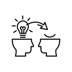 Sharing ideas and knowledge between two people