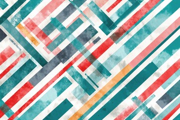 Colorful striped geometric pattern with teal accents. Modern abstract design.